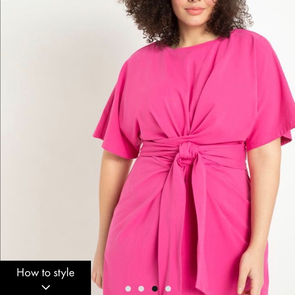 Cross Front Flutter Sleeve Dress - Picture 3 of 6